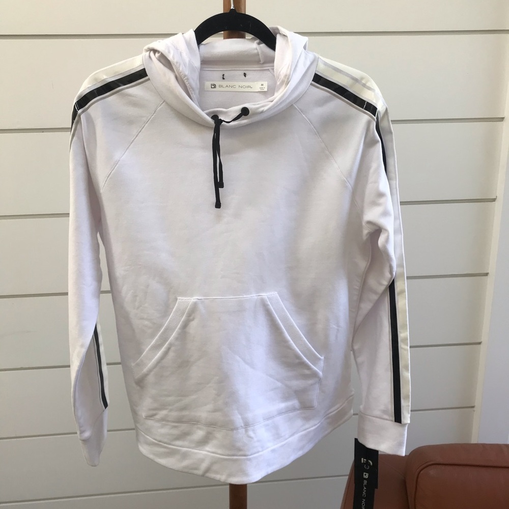 Blanc noir pullover hoodie
